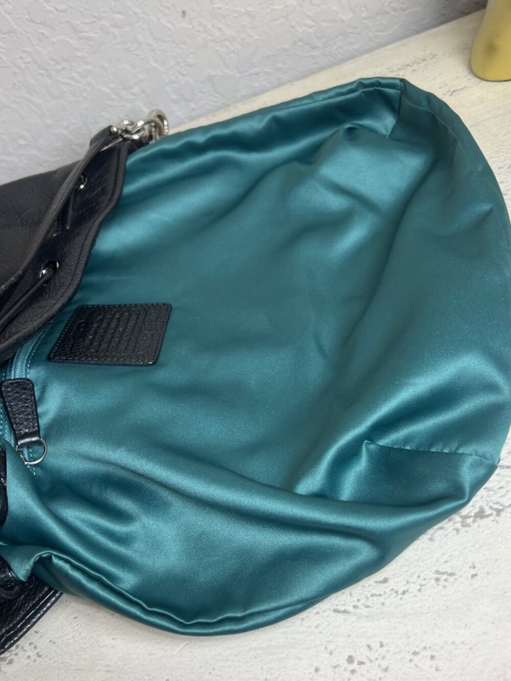 Coach (2013) Avery Black Leather Classic Drawstring Bucket Bag Model F27003 - Picture 11 of 16